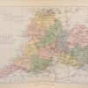 1884 Antique Colour Map of The County of Clare printed by George Philips, with the map constructed by John Bartholomew and edited by P. W. Joyce.
