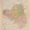 1884 Antique Colour Map of The County of Derry printed by George Philips, with the map constructed by John Bartholomew and edited by P. W. Joyce.