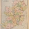 1884 Antique Colour Map of Ireland printed by George Philips, with the map constructed by John Bartholomew and edited by P. W. Joyce.