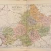 1884 Antique Colour Map of The County of Westmeath printed by George Philips, with the map constructed by John Bartholomew and edited by P. W. Joyce.