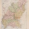1884 Antique Colour Map of The County of Wexford printed by George Philips, with the map constructed by John Bartholomew and edited by P. W. Joyce.