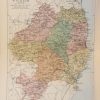1884 Antique Colour Map of The County of Wicklow printed by George Philips, with the map constructed by John Bartholomew and edited by P. W. Joyce.