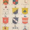 print is plate 6 and has the coat of arms for O'Hea (33), Rice (155), Boyle (42), Conmy (353), Foley (342), French (148), Graham (304), Grant (119), Harris (8), Holmes (23), King 243), plus other unidentified crests. Some crests are linked to more than one family.