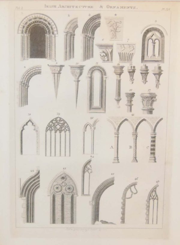 Fantastic set of 3 Antique prints, copper plate engravings of architectural features in Ireland. The prints where published in 1797.