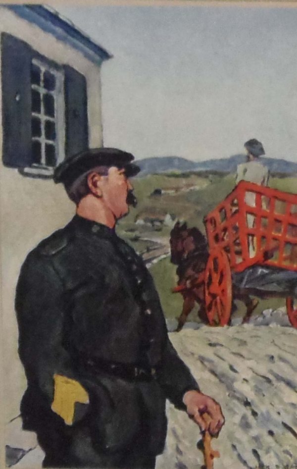 Jack B Yeats The Police Sergeant. A print after Jack B Yeats from 1913 published by T & N Foulis, London.