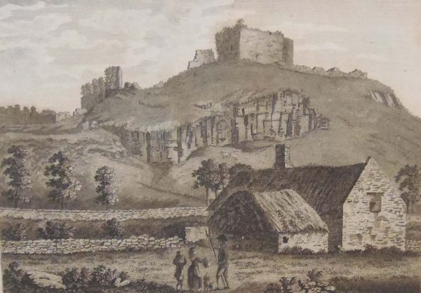 Set of 3 antique prints, copper plate engravings of Dunamase Castles in County Laois. The prints where published in 1797.