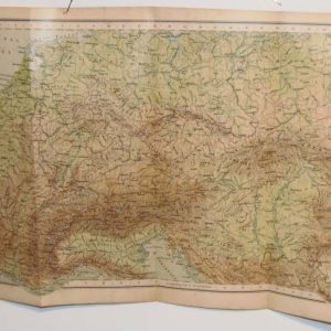 Antique colour map of Central Europe. The map was originally printed in Italy and is titled Europa Centrale Carta Fiscia.