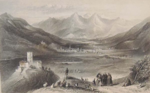 Antique print an engraving published in 1836 of Fursterburg in Austria. The drawings for these prints where done by Thomas Allom after the original works by Johanna von Isser Großrubatscher.