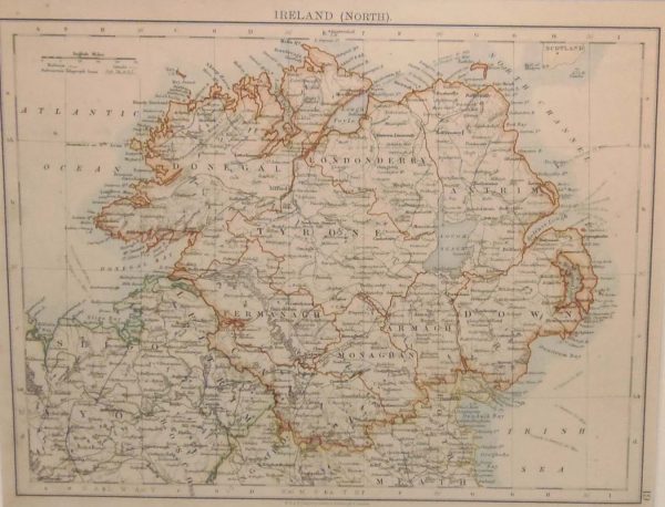 Pair of antique maps published in 1905 of Ireland. Maps are titled Ireland North and Ireland S.W. ( South West)