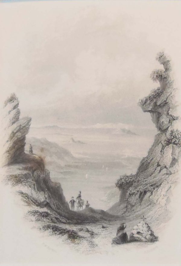 Antique print circa 1840, a steel engraving of the Pass of Salruc in County Galway. The print was engraved by E Radcliffe and is after a drawing by P W Fairholt.