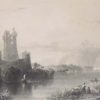 1841 Antique Steel engraving of Rofs Castle Killarney, County Kerry. The print was engraved by C Cousen and is after a drawing by William Bartlett.