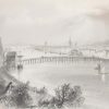 1841 Antique Steel engraving of Waterford City. The print was engraved by S Bradshaw and is after a drawing by William Bartlett.