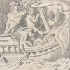 Etching from 1866 after a drawing by Daniel Maclise RA, titled Harold's ship stranded on the Norman coast in the territory of Guy, Count of Ponthieu.