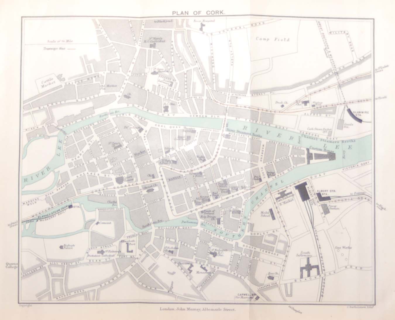 Antique plan, a map of Cork from 1902. The map was originally produced as part of a guide for visitors to Ireland.