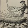Jack B Yeats Kelp Making. A print after Jack B Yeats from 1911 published by John W Luce in Boston.