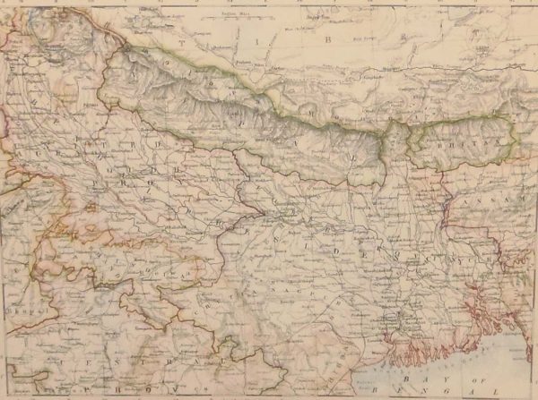 Antique map of North East India published in 1905