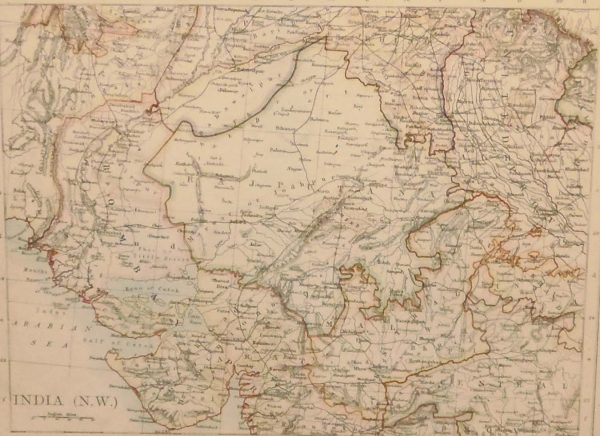 Antique map of North West India published in 1905