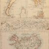 Antique map of various islands published in 1905, showing, Novia Zemlia, Spitzbergen, Franz Joseph Land, Iceland and the Baltic and Corinth canals.