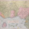 Large antique map from 1922 titled Africa West. It also shows Mauritius, Canary Islands, St Helena and Ascension Island.