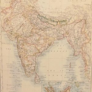 Antique map of India published in 1905.