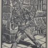 Harry Kernoff Woodcut for sale, Dublin Worker ,1948 Woodcut by Harry Kernoff framed.