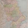 Antique colour map of the County of Antrim, printed in 1881.