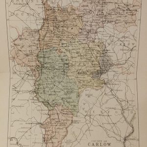 1881 Antique Colour Map of The County of Carlow