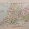 Antique colour map of the County of Clare, printed in 1881.
