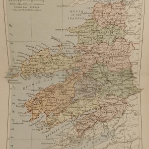 Antique colour map of the County of Kerry, printed in 1881
