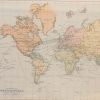 Antique commercial map of the world on Mercators projections from 1905. 