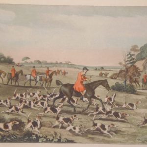 Set of 4 large antique prints of hunting scenes, aquatints, by Thomas Sutherland after Henry Alken.