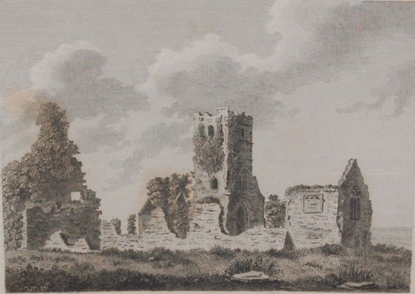 Pair of antique prints, copper plate engravings of Clonshanville Abbey (spelt Conshanvill on prints). The prints where published in 1797.