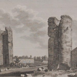 Pair of antique prints, copper plate engravings Loughlin castle and St Johns castle in County Roscommon. The prints where published in 1797.