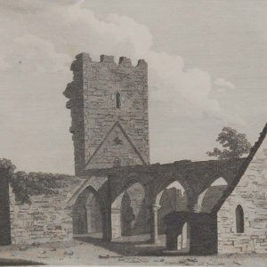 Pair of antique prints, copper plate engravings of Roscommon Abbey. The prints where published in 1797.