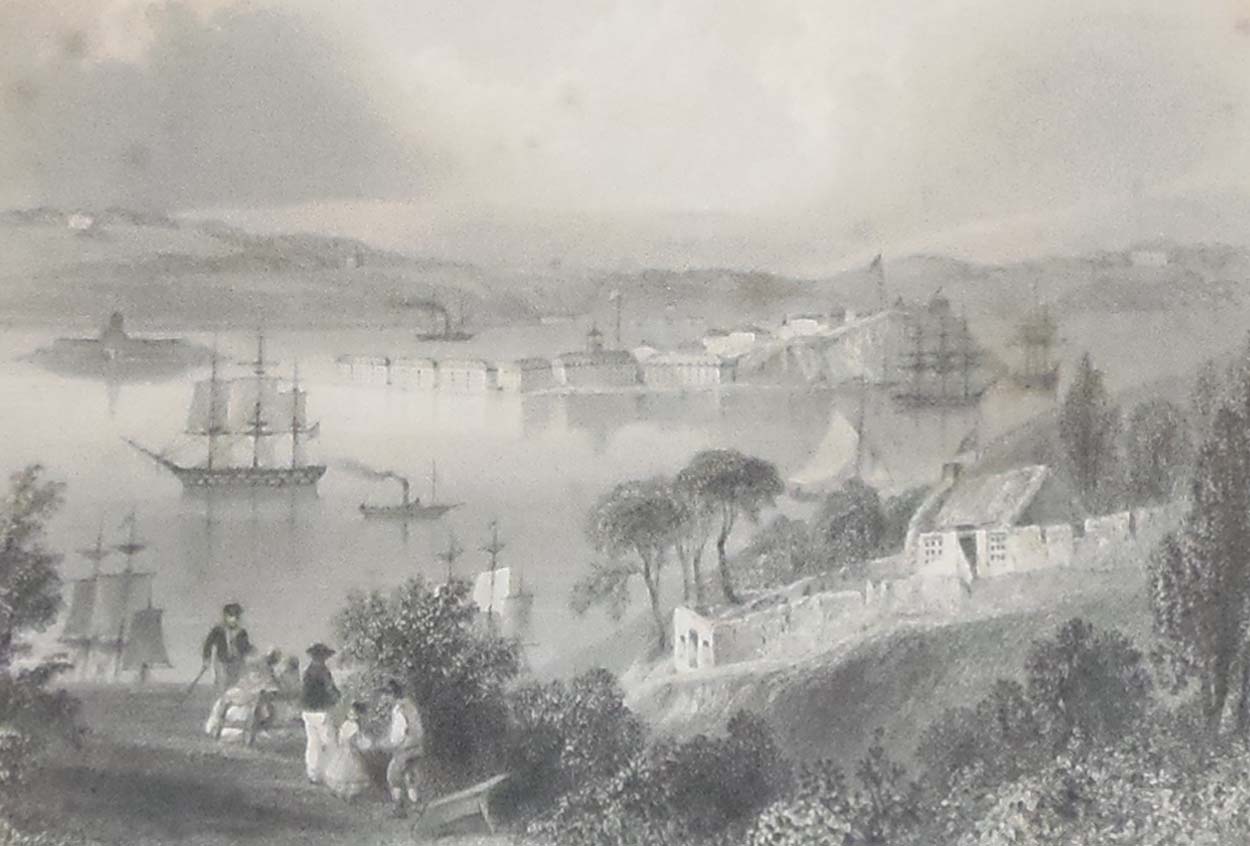 1841 engraving by Robert Wallis after a painting by William Bartlett , entitled The Cove of Cork.