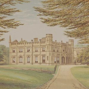 antique colour print, a chromolithograph from 1880 of Thrybergh Park in Yorkshire