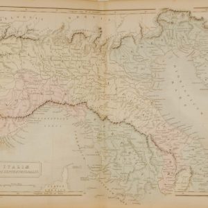 1851 antique map Italy