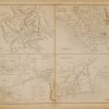 1851 antique map of four ancient cities & areas they are, Roma, Vicina Romana, Athenae and Syracusae.