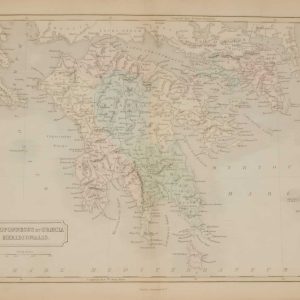 1851 antique map Southern Greece titled Peloponnesus et Grecia Meridonalis.