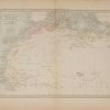 1851 antique map of North Africa, map is titled Africa Antiqua, engraved by S Hall.