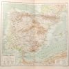 Map was originally printed in Italy and is titled Penisola Iberica Fisica, printed early 1900's.