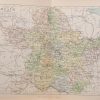 Antique colour map of the County of Meath, printed in the 1890's, with the map constructed by John Bartholomew and edited by P. W. Joyce.