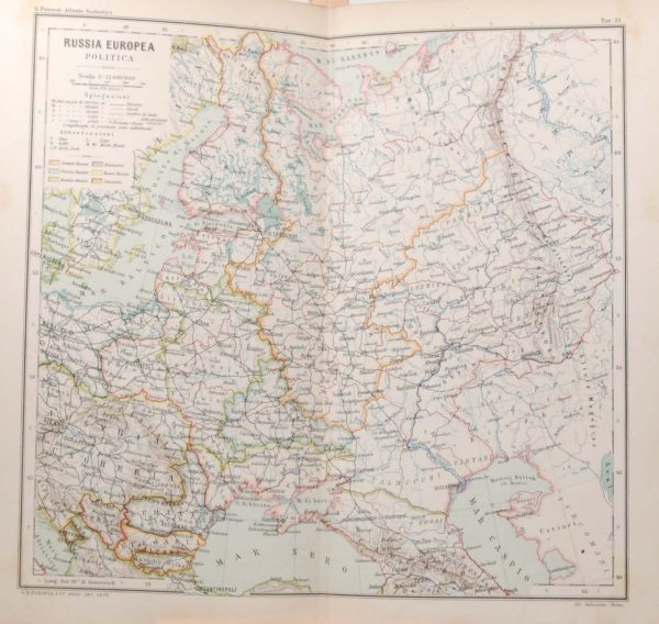 Map was originally printed in Italy and is titled Russia Europea Politica, published early 1900's