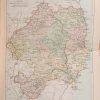 Antique Colour Map of The County of Wicklow printed by George Philips, with the map constructed by John Bartholomew and edited by P. W. Joyce.