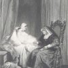 1836 antique engraving, tilted the Love Sick Maid, after a painting by R F Bonnington and engraved by C Rolls