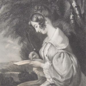 1836 antique engraving, tilted Matilda, after a painting by F stone and engraved by J Thomson