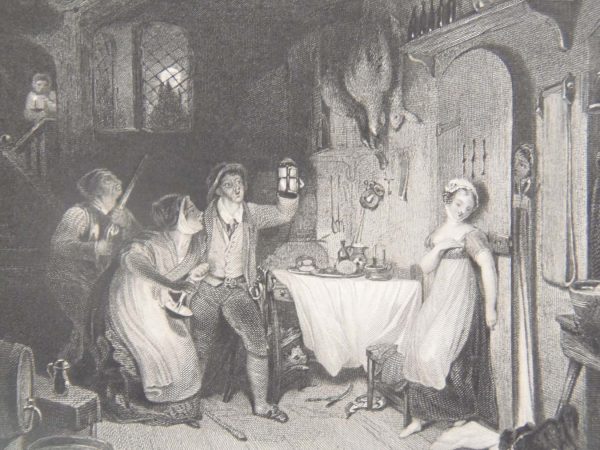 1836 antique engraving, tilted the Ghost Laid, after a painting by F P Stephenoff and engraved by E Portberry