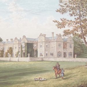 Antique colour print, a chromolithograph from 1880 of Brantingham Thorpe in the east Riding of Yorkshire