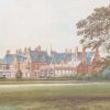 Antique colour print, a chromolithograph from 1880 of Hutton Hall in Essex.
