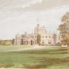 Antique colour print, a chromolithograph from 1880 of Moreton Hall in Shropshire